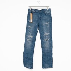 Ksubi - Distressed High Rise Boyfriend Jeans.